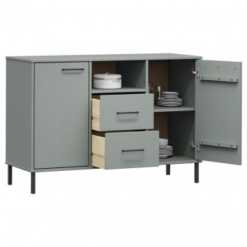 Servantă cu picioare metalice „OSLO” gri 113x40x77 cm lemn - Img 3