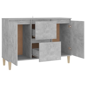 Servantă, gri beton, 101x35x70 cm, lemn prelucrat - Img 4