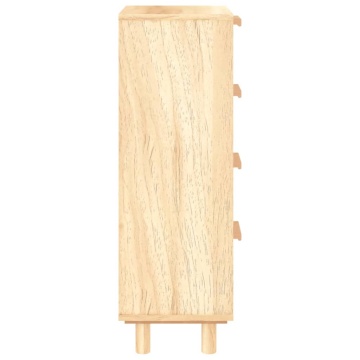Servantă, maro, 40x30x90 cm, lemn masiv pin și ratan natural - Img 5