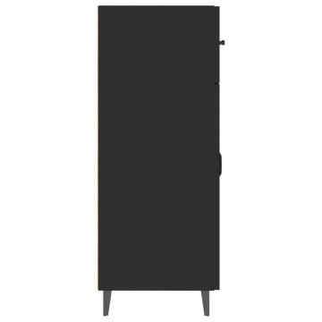 Servantă, negru, 69,5x34x90 cm, lemn prelucrat - Img 5