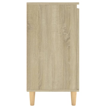 Servantă picioare din lemn masiv stejar sonoma 60x35x70 cm PAL - Img 5