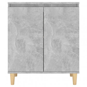 Servantă & picioare lemn masiv, gri beton, 60x35x70 cm, PAL - Img 8