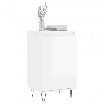 Servante, 2 buc., alb extralucios, 40x35x70 cm, lemn prelucrat - Img 3