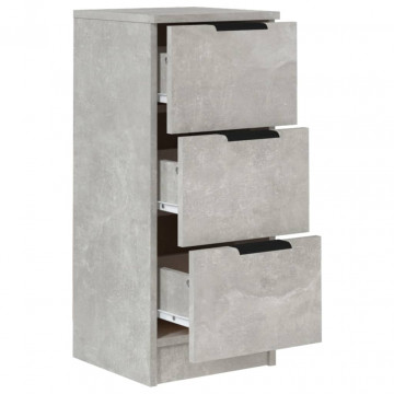 Servante, 2 buc., gri beton, 30x30x70 cm, lemn prelucrat - Img 6