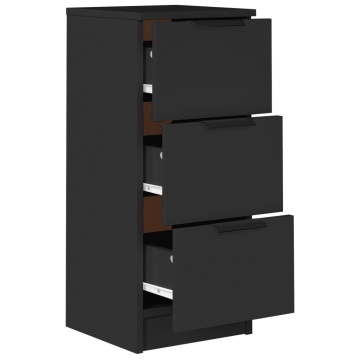 Servante, 2 buc., negru, 30x30x70 cm, lemn prelucrat - Img 5