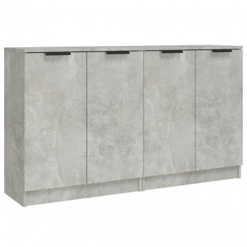 Servante, 2 piese, gri beton, 60x30x70 cm, lemn prelucrat - Img 2
