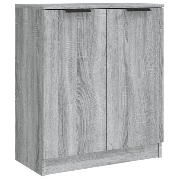 Servante, 2 piese, sonoma gri, 60x30x70 cm, lemn prelucrat - Img 3