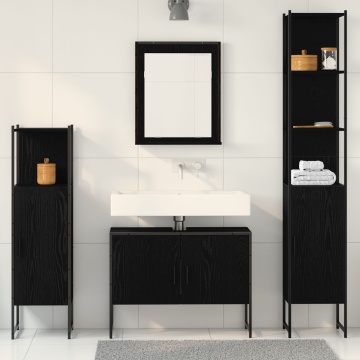 Set 4 piese mobilier baie Stejar negru Lemn prelucrat - Img 3