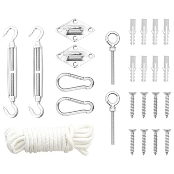 Set accesorii parasolar, 9 piese, oțel inoxidabil - Img 1
