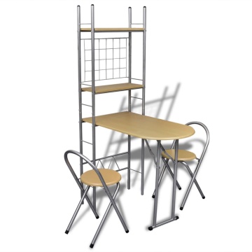 Set bar pentru mic dejun pliabil, cu 2 scaune - Img 1