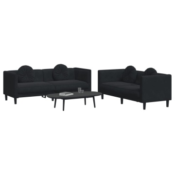 Set canapea cu perne, 2 piese, roz, catifea - Img 3