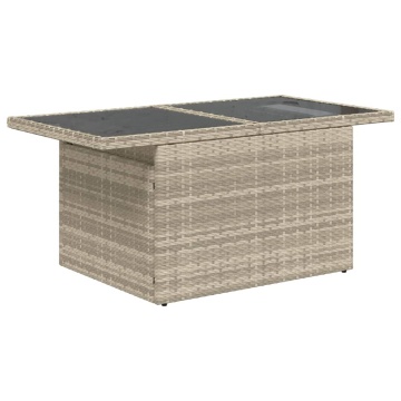 Set canapele de grădină cu perne, 7piese gri deschis poliratan - Img 3