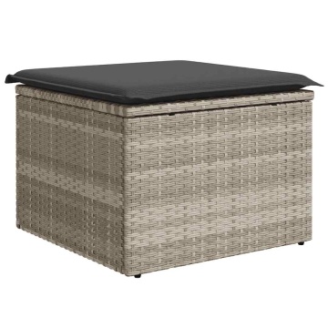 Set canapele de grădină cu perne, 7piese gri deschis poliratan - Img 5