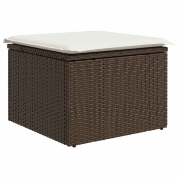 Set canapele de grădină cu perne, 8 piese, maro, poliratan - Img 6