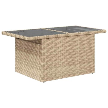 Set canapele grădină cu perne 7 piese bej poliratan/lemn acacia - Img 5