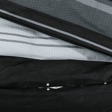 Set cu husă de pilotă, negru și alb, 220x240 cm, bumbac - Img 4