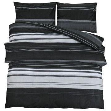 Set cu husă de pilotă, negru și alb, 260x220 cm, bumbac - Img 2