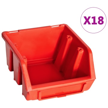 Set cutii depozitare 32 piese cu panouri de perete, roșu&negru - Img 2