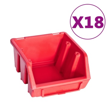 Set cutii depozitare 80 piese cu panouri de perete, roșu&negru - Img 2