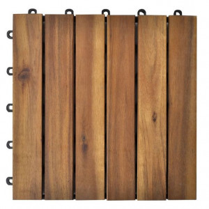 Set dale din lemn de salcâm cu model vertical 30 x 30 cm, 30 buc. - Img 6
