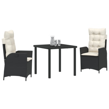 Set de 2 Negru Ratan PE Mediu Cotieră ajustabilă - Img 3