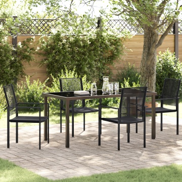 Set de 5 piese pentru dining în grădină Negru Ratan PVC - Img 1