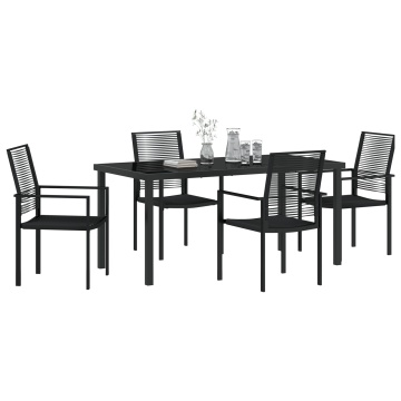 Set de 5 piese pentru dining în grădină Negru Ratan PVC - Img 3