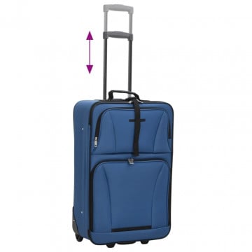 Set de bagaje de călătorie, 5 piese, albastru, material textil - Img 5