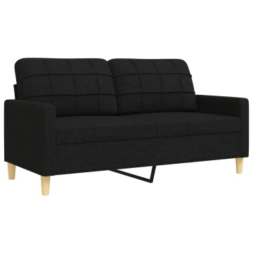 Set de canapele, 3 piese, negru, textil - Img 8