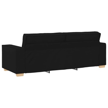 Set de canapele cu perne, 2 piese, negru, textil - Img 6