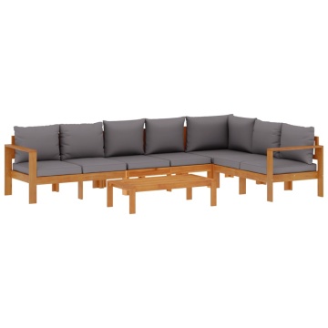 Set de canapele de grădină cu perne, 5 buc., lemn masiv acacia - Img 2