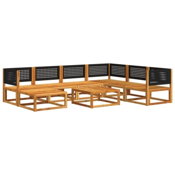Set de canapele de grădină cu perne, 8 piese, lemn masiv acacia - Img 3