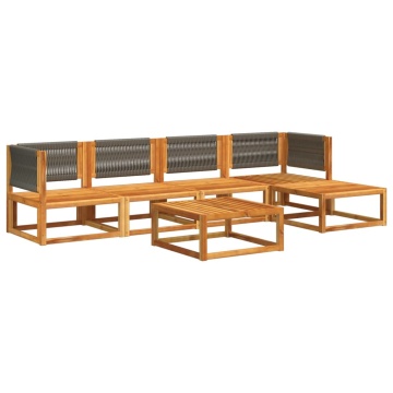 Set de canapele grădină cu perne, 6 piese, lemn masiv acacia - Img 3