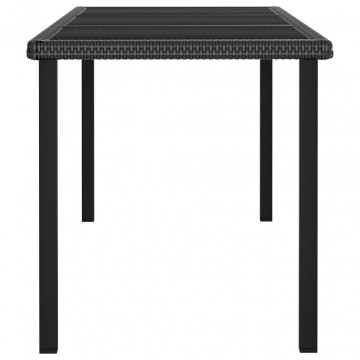 Set de masă și scaune de exterior, 9 piese, negru, poliratan - Img 8
