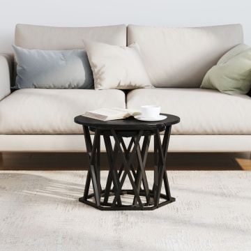 Set de mese laterale nesting 2 buc Negru Stejar Lemn compus - Img 4