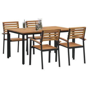 Set de mese pentru grădină 5 Piese Lemn Solid Acacia și Metal - Img 3