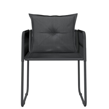 Set de mobilier pentru grădină, 3 piese, negru - Img 5