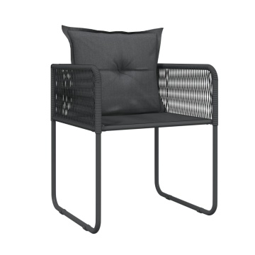 Set de mobilier pentru grădină, 3 piese, negru - Img 8