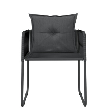 Set de mobilier pentru grădină, 3 piese, negru - Img 5