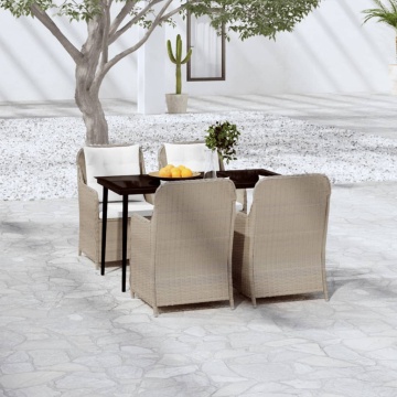 Set de mobilier pentru grădină, 5 piese, maro - Img 1