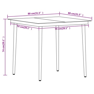 Set de mobilier pentru grădină, 5 piese, negru - Img 7
