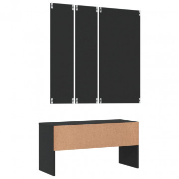 Set de mobilier pentru hol, negru, lemn prelucrat - Img 5