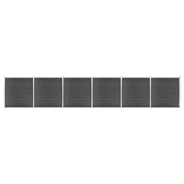 Set de panouri de gard, negru, 1045x186 cm, WPC - Img 1