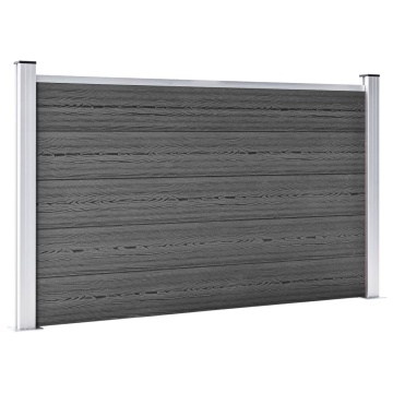 Set de panouri de gard, negru, 872 x 105 cm, WPC - Img 3