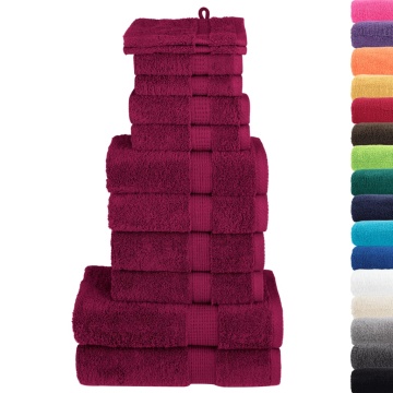 Set de prosoape premium SOLUND, 12 piese, bordo, 600 g/m² - Img 2