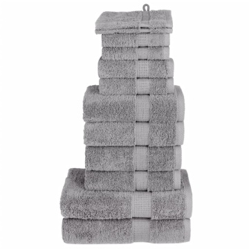 Set de prosoape premium SOLUND, 12 piese, gri, 600 g/m² - Img 1