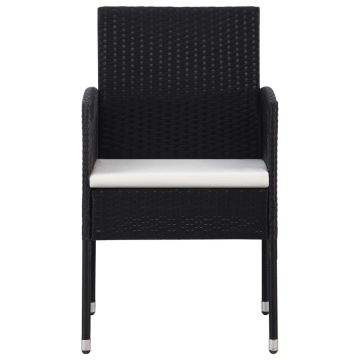 Set de servit masa pentru grădină, 5 piese, negru - Img 4