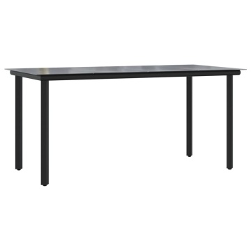 Set de servit masa pentru grădină, 7 piese, negru - Img 6