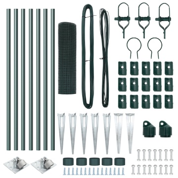 Set de Stâlpi de Gard Set de 2 Verde Metal 10 x 0.5 m Durabil - Img 4