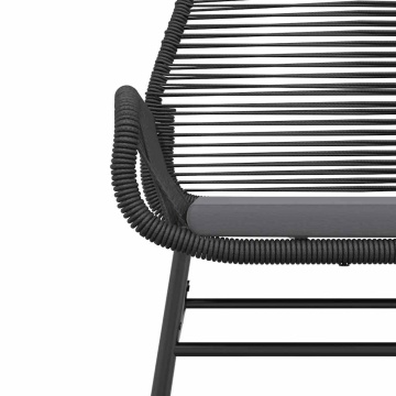 Set de sufragerie de grădină 5 piese neagră Sticlă Poly Rattan - Img 7